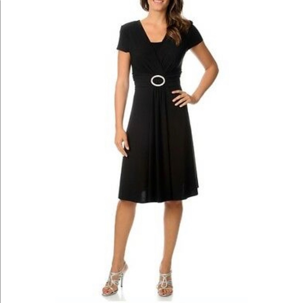 Dressbarn Black Dress with Crystal Accent, Size 4